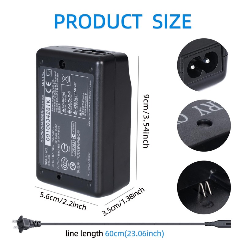 KWTOUL MH-18a Battery Charger for EN-EL3e EN-EL3 EN-EL3a Battery Compatible