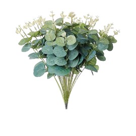 50pcs Eucalyptus Stems Money Leaf Green Plant Bouguet Leaf Branches for Flower Bouguet Artificial Flowers Suitable for Weddings,Parties, Banguets, Family Gatherings, Easter, Mother's Day Decorations
