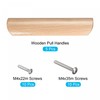 sourcing map Wood Pull Handles, 4.88" 5Pcs Wooden Drawer Unfinished