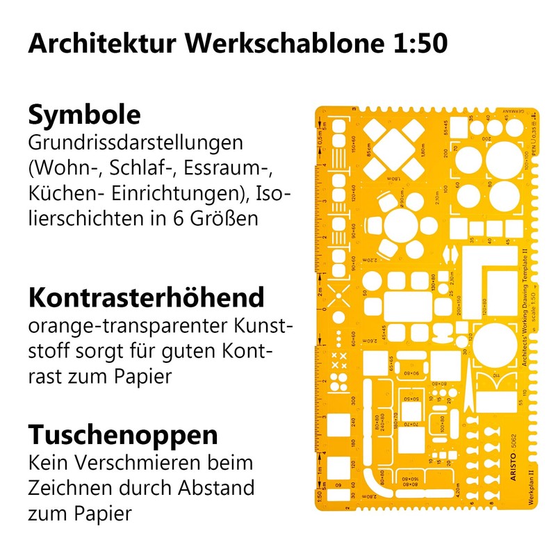 GEOtec architect Werkschablone II various icons for architecture