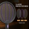 3-in-1 Foldable Rechargeable Electric Mosquito Swatter with Wall-Mount Mode