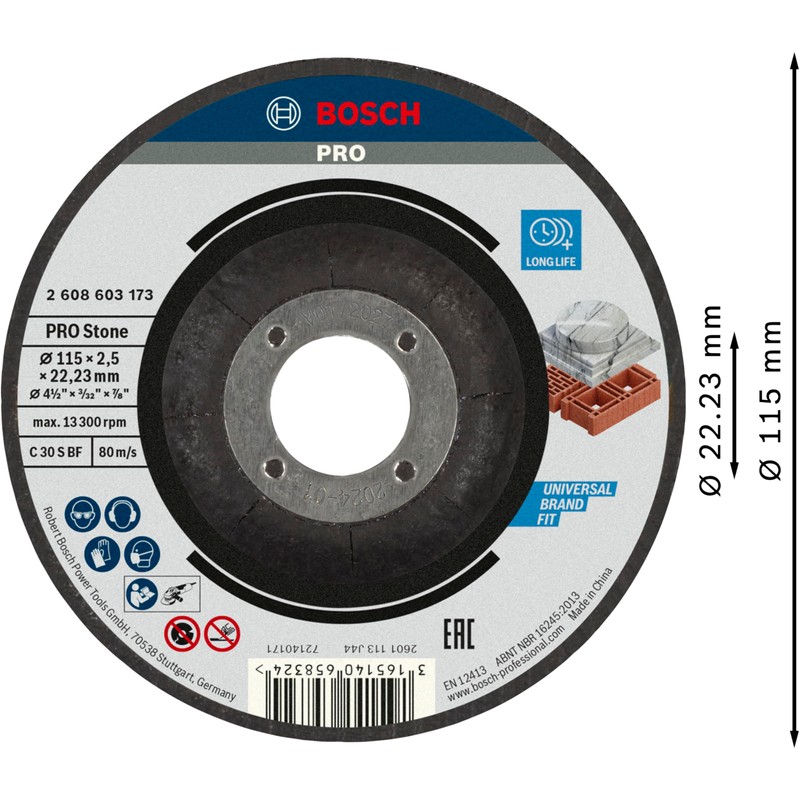 Bosch 1x PRO Stone Longlife Cutting Disc for Small Angle