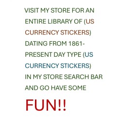 Unbranded $2 Two Dollar 1890 Treasury Note (US CURRENCY STICKERS) (Lot Of 5)