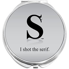 NewCharms S Shot The Serif Compact with Mirrors - Perfect Pocket and Purse Size Folding Mirror for Applying Make Up Anywhere