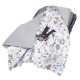 Medi Partners Swaddling Blanket 100% Cotton Waffle 85 x 85 cm Cuddly Blanket for Pram Baby Seat Universal Baby Blanket Double-Sided Baby Blanket Buggy Car Seat