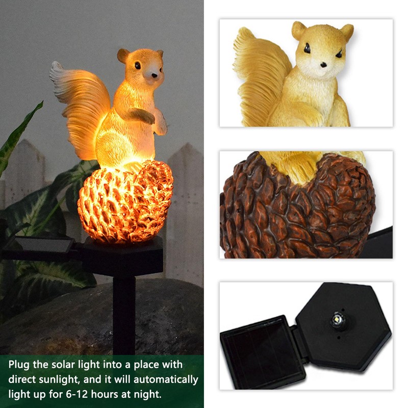 Solar Garden Lights, Squirrel Solar Powered LED Outdoor Decor Light,
