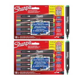 Sharpie Creative Marker Acrylic Paint Pens | Water-Based Paint Markers | Bullet Tip | Assorted Colours | 2 Blisters of 5