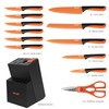 hecef 13 Pieces Kitchen Knife Set with Built-in Sharpening Wooden