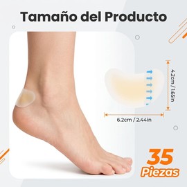 35Pzs Parches de Hidrogel Ampollas, Parches Hidrocoloides Invisibles para Pies y Talones, Protección de la Piel Resistente al Agua y al Desgaste, Alivia el Dolor en Pies, Dedos y Manos