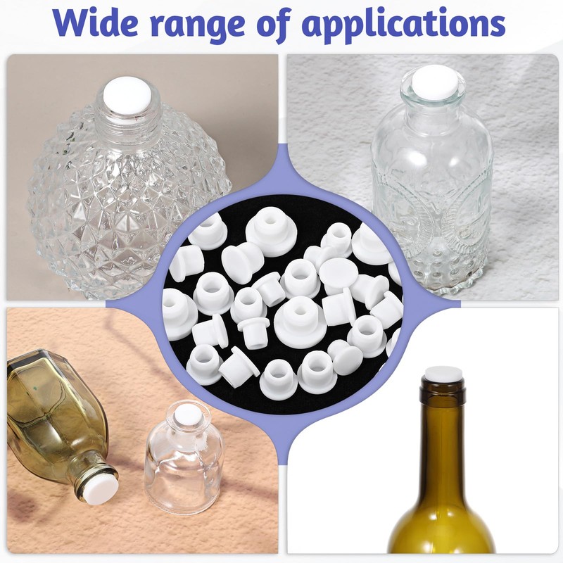 30 Pcs Salt and Pepper Stoppers Plugs, Silicone Salt and
