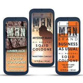 The Man Brand Solid Cologne Sample Set - Mens Sample Cologne Pack - Mens fragrance Sampler Set - Mens Travel Size Cologne Sampler Set (The Triad - 3 Pack - 0.75 oz each)