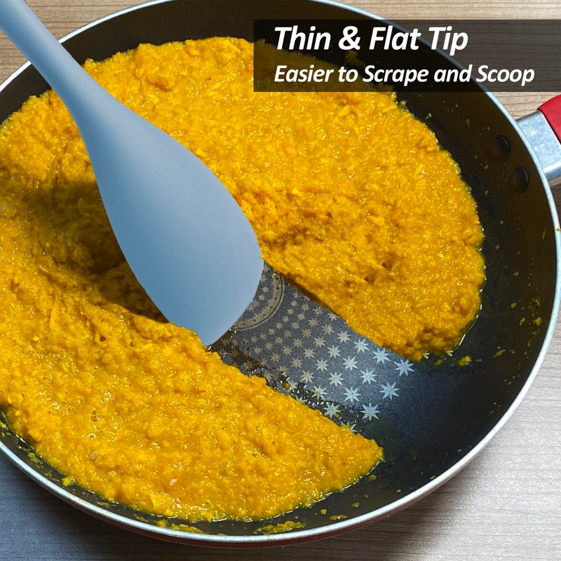 Upgrade Silicone Spatula Spoon Set,VOVOLY Heat Resistant Rubber Spoonula, Seamless