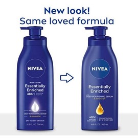 NIVEA Essentially Enriched Body Lotion for Dry Skin, Pack of 2, 16.9 Fl Oz Pump
