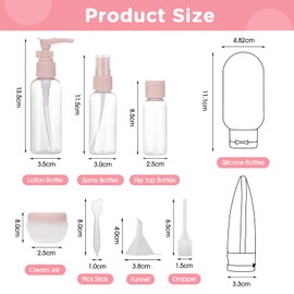Yeqqzq 12 Pcs Travel Bottles for Toiletries, Leak Proof Travel Containers with Bag, Travel Kit for Shampoo, Conditioner, Lotion