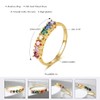 E 14K Gold Women Rings Rainbow Eternity Thumb Rings Band