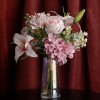 Cutefornia Artificial Lily Rose Cockscomb Bouquet Arrangement