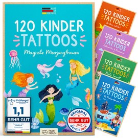 Famifidus 120 Skin-friendly Children's Tattoos, Dermatologically Very Good, Children's Tattoos, Made in Germany, Tattoo Children, Our Tattoos for Children