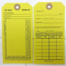 Brooks 🧯1- FIRE EXTINGUISHER DOUBLE SIDED INSPECTION TAGS 2025-2028 5 1/4 X 2 ½