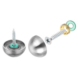 uxcell 4 Set Mirror Screws with Caps, 25mm 304 Stainless Steel Decorative Cover Nails for Wall Mirror Mounting Sign Advertising Hardware, Silver