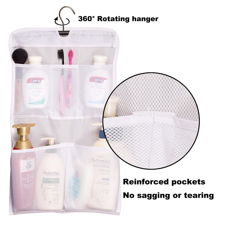 MISSLO Shower Caddy Organizer 5 Pockets Roll up Hanging Bathroom