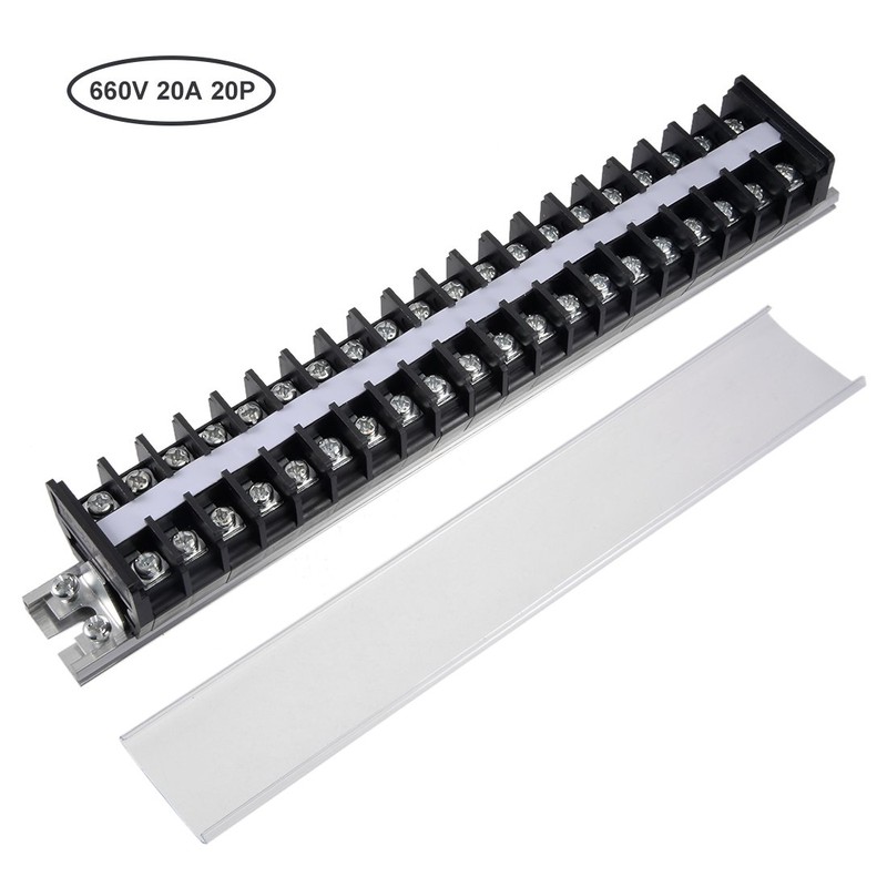 uxcell Barrier Terminal Strip Block 660V 20A Dual Rows 20P