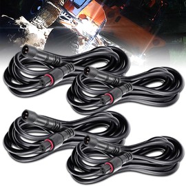 LEDMIRCY LED Rock Lights Extension Cable Wire Cord 2Pin Waterproof 4PCS 5ft 22AWG with Male to Female Connectors 11mm Nut Size for Wheel Lights Spot Flood Light Driving Fog Lights for Truck