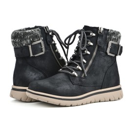 CLIFFS BY WHITE MOUNTAIN Women's Shoes Hearten City Hiker Boot, Black/Fabric, 6.5 W