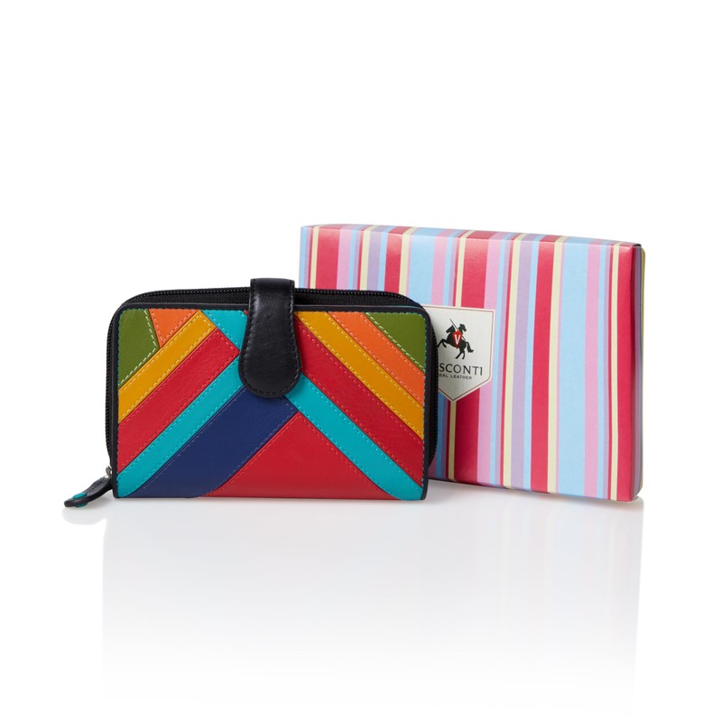 VISCONTI Bifold Leather Women's Purse Colorado Combination Leather Multicoloured Purse