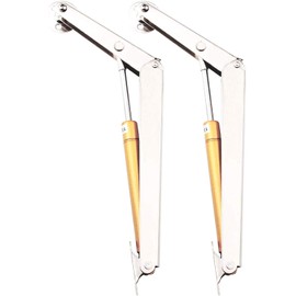 LYTIVAGEN 2PCS Gas Spring Lid Support Hinge 200N Gas Strut Soft Close Heavy Duty Gas Spring Lid Stay for Kitchen Cabinet Door Cupboard Toy Box Pneumatic Stop Support (Sliver)