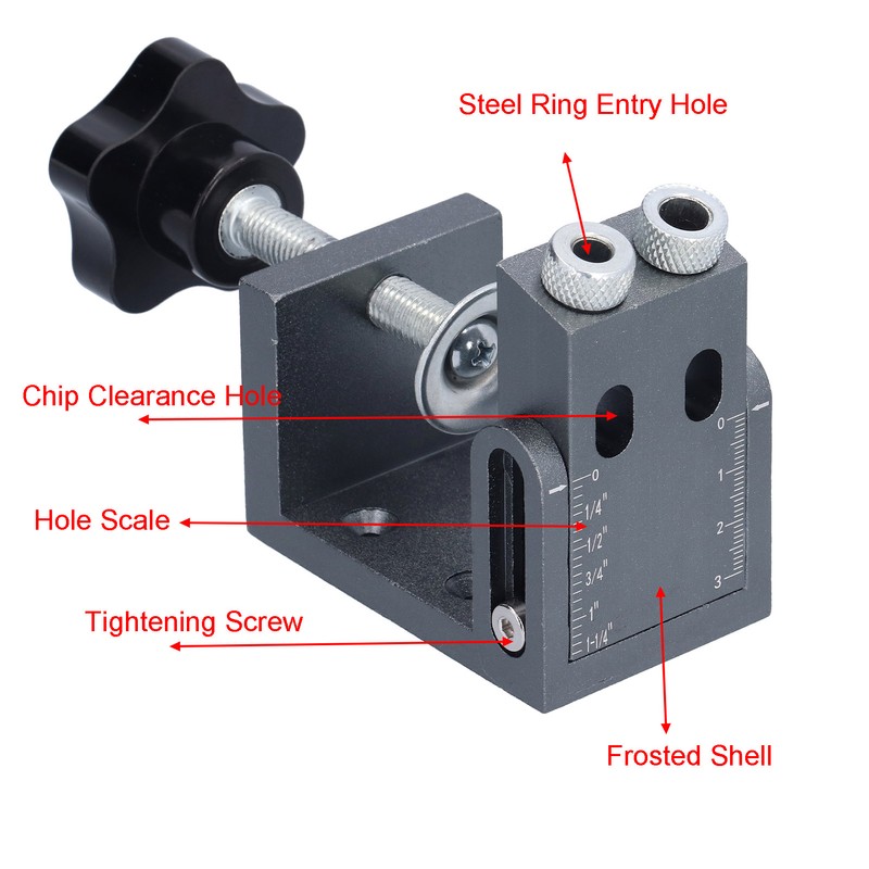 52Pcs Oblique Pocket Hole Jig Inclined 15 Degree Adjustable Drilling