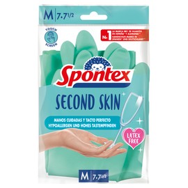 Spontex Second Skin, latexfreie Haushaltshandschuhe aus Nitril-Mix, mit Touchscreen-Technologie, Größe M/7-7,5, 1 Paar