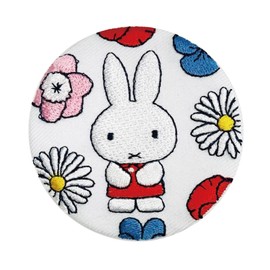 Minoda Miffy Floral Embroidered Can Badge White D02B2005