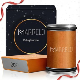 Rolling Knife Sharpener Kit, Diamond & Ceramic Roller Sharpener with 15°/20° Magnetic Angles for Kitchen, Chef, and Outdoor Knives, Professional Knife Sharpening Tool