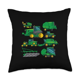 Tractor Farmer Farming Vehicles Trucks Farm Boys Kids Throw Pillow