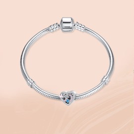 Annmors 925 Sterling Silver Charms 50 Years Love Birthday Charm fit European Bracelets,Number Charms with 5A Cubic Zirconia Christmas Valentine Mother's Day Birthday Gift for Womens