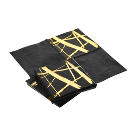FiveSeasonStuff 40pcs Disposable Paper Napkin for Birthday Parties, BBQ, Receptions, Meetings, Weddings, Celebrations, and Events (Black |Gold Stripe)
