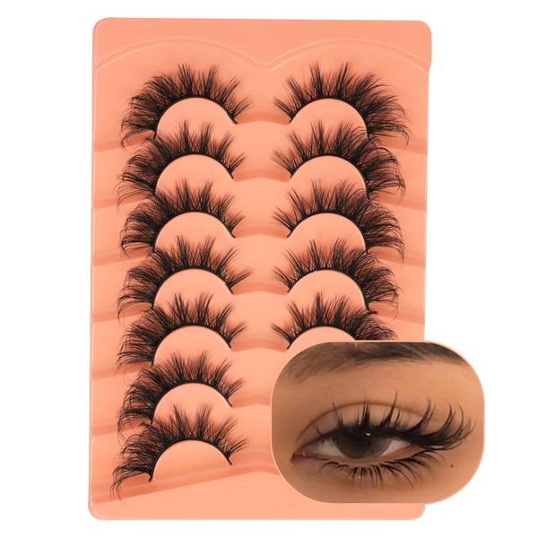 False Eyelashes Wispy Natural Look Fake Cat Faux Mink Fluffy