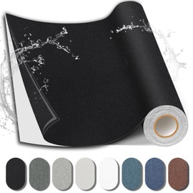 Shagoom Fabric Repair Patch, Fabric Large Repair Tape, Self-Adhesive Patches for Furniture, Sofa, Car Interior, Shoes, Hand Bag, Clothing (Black, 3.5X79 Inch)