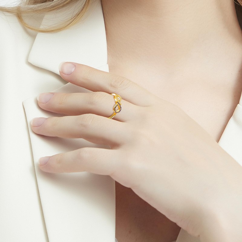 CCmfgjew Heart Diamond Ring for Women 14K Gold Plated Ring