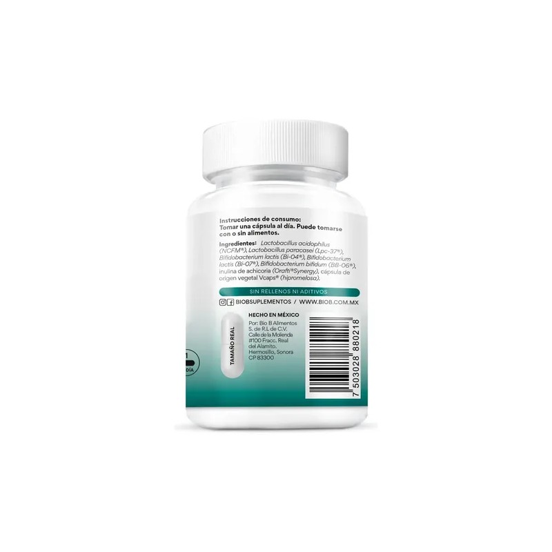 Bio B Probióticos Con 100 Billones Ufc + Prebióticos