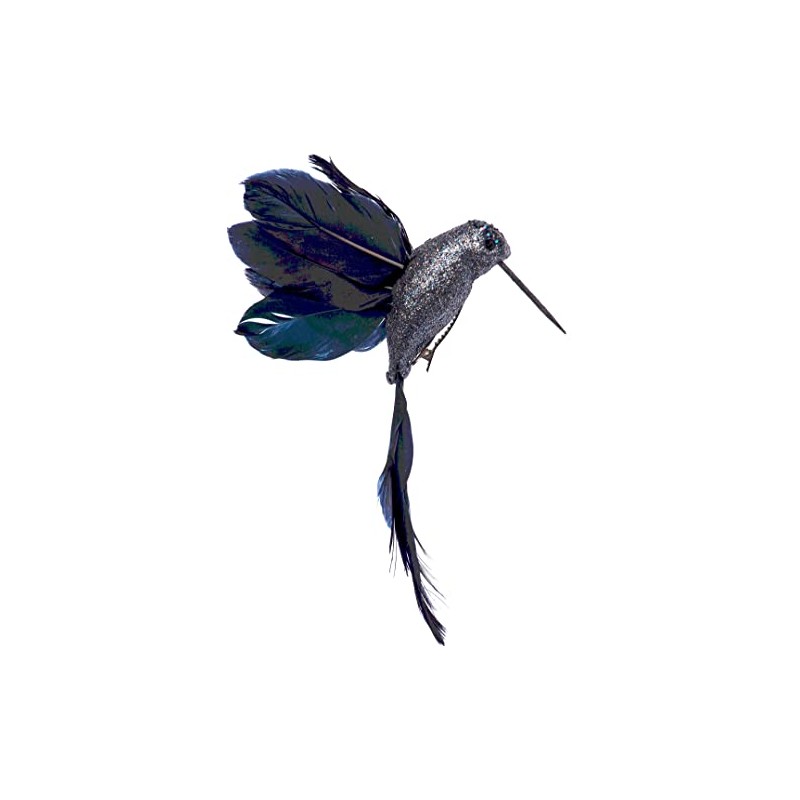 BWG Midnight Blue Hummingbird Clip On Birds Christmas Tree Decorations