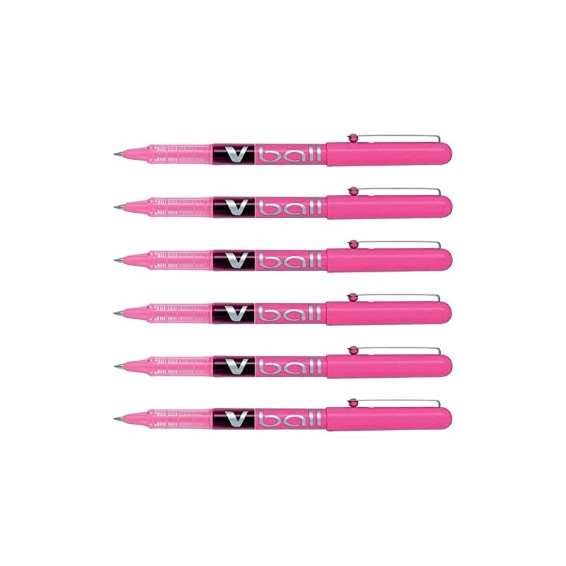 Pilot V Ball VB5 Rollerball Pens Liquid Ink Fine Metal