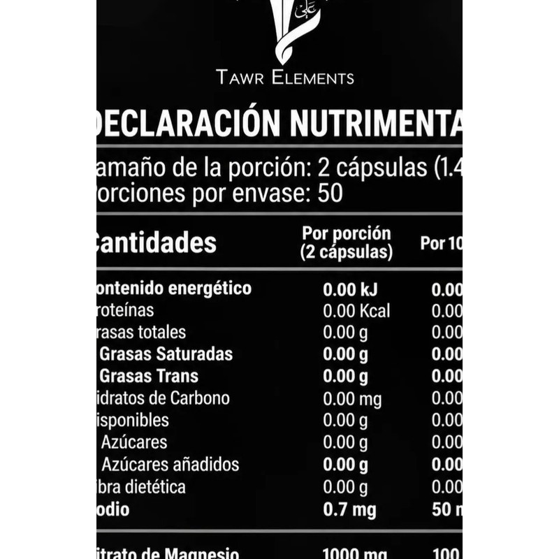 Citrato de Magnesio Tawr Elements para Hombres, Suplemento en Cápsulas