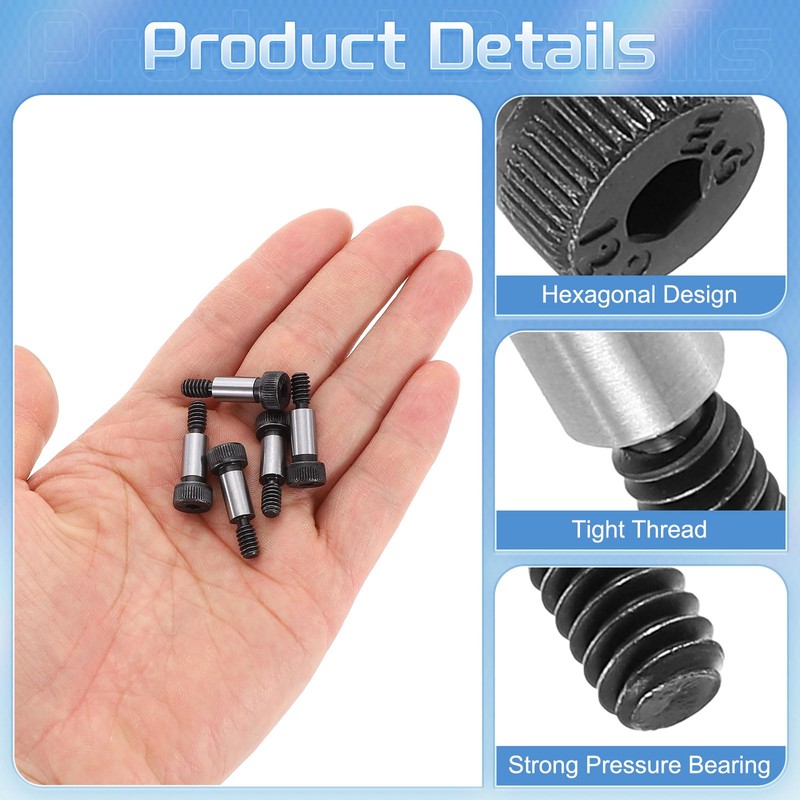 sourcing map Alloy Steel Hexagon Socket Head Shoulder Screws Bolts,
