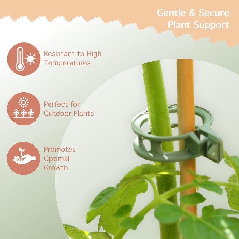 Plant Support Clips Reusable Clips for Tomatoes, Peppers and Climbing