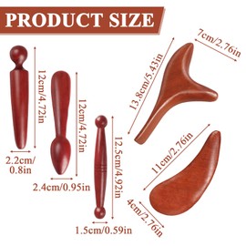 Massageholz Set,5 Stück etriggerpunkt DrüCker Aus Holz,Vielseitiges KöRpermassagegeräT,Massage ZubehöR FüR Entspannung FüßE, Nacken, Schultern Und Arme