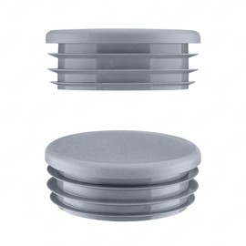 EMFA Lamellar Plugs, Round, 3 Inch, Grey, Pack of 10, Round End Cap, Steel Pipe, Plastic Plugs for Round Pipes, Pipe End Caps