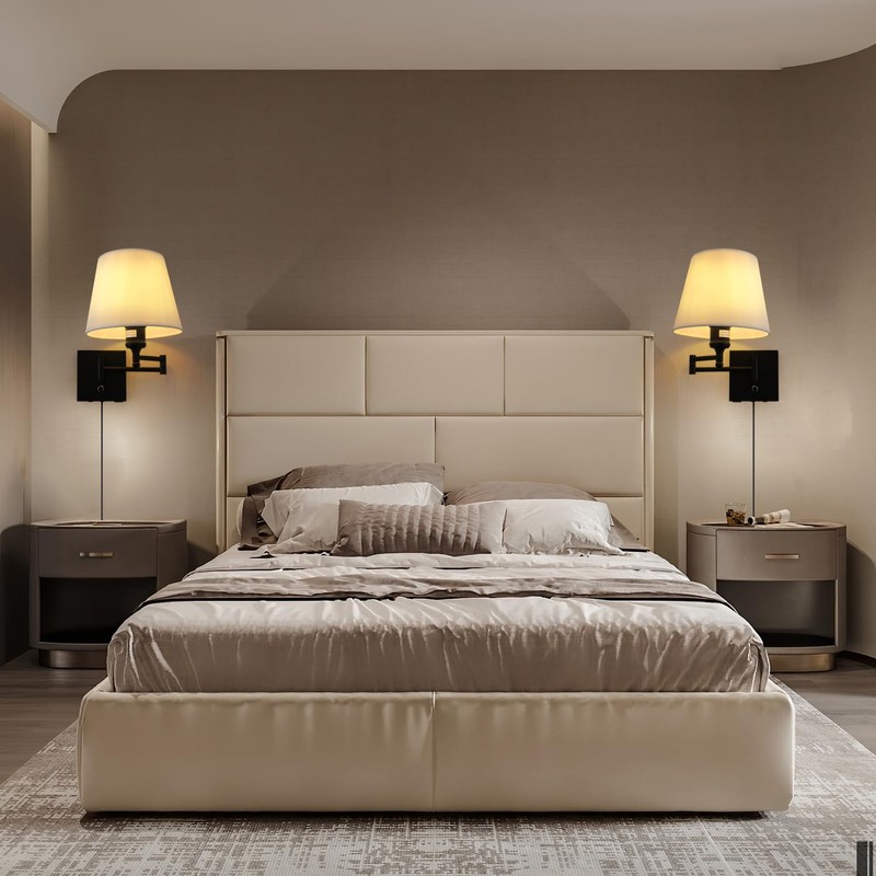 Bedside Wall Mount Light with Dimmable Switch and USB C+A