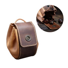 PURPLELILY PU Leather Drawstring Pouch Dice Bag Vintage Coin Purse Jewelry Storage Bag for Roleplaying Game Accessories Collector Dice Storage Bag Small, Blue