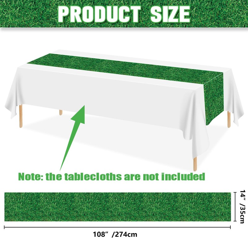 Grass Table Runner, 6 Pcs Green Grass Table Runners for